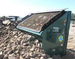 PVG-12V soil screener with 5 inch scalper screen