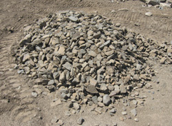 rock pile from PVG-120 soil screener