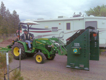 Bucket Tractor and the PVG-12V soil screener